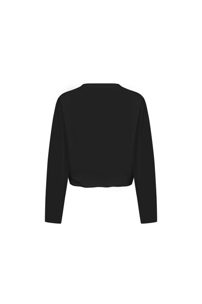 Ann Andelman Black T-shirt with Lace Trim Hem