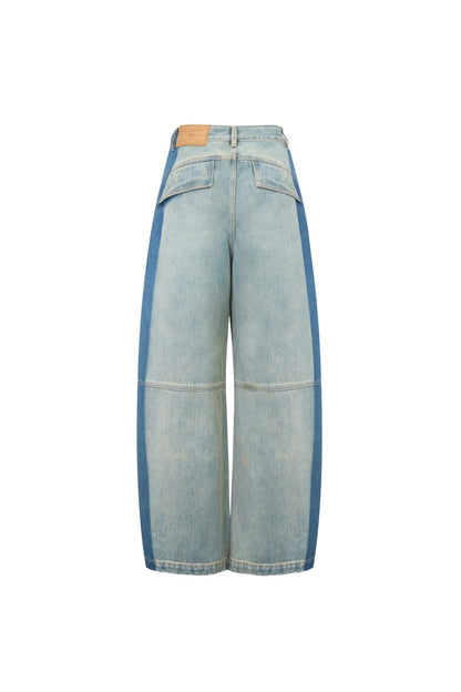 Ann Andelman Blue Cover Washed Cargo Jeans