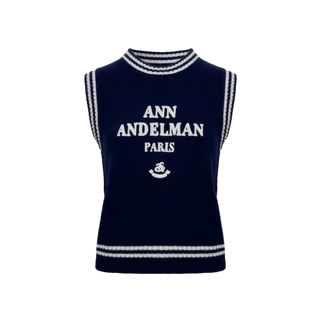 Ann Andelman Blue Crewneck Graphic Vest