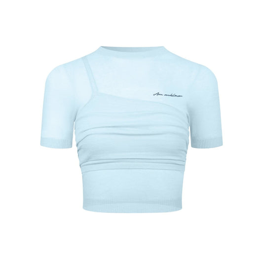 Ann Andelman Blue Knitted Lightweight T-shirt