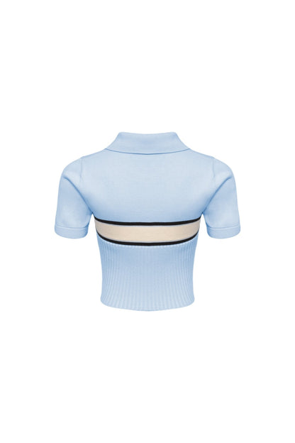 Ann Andelman Blue Knitted Polo Shirt