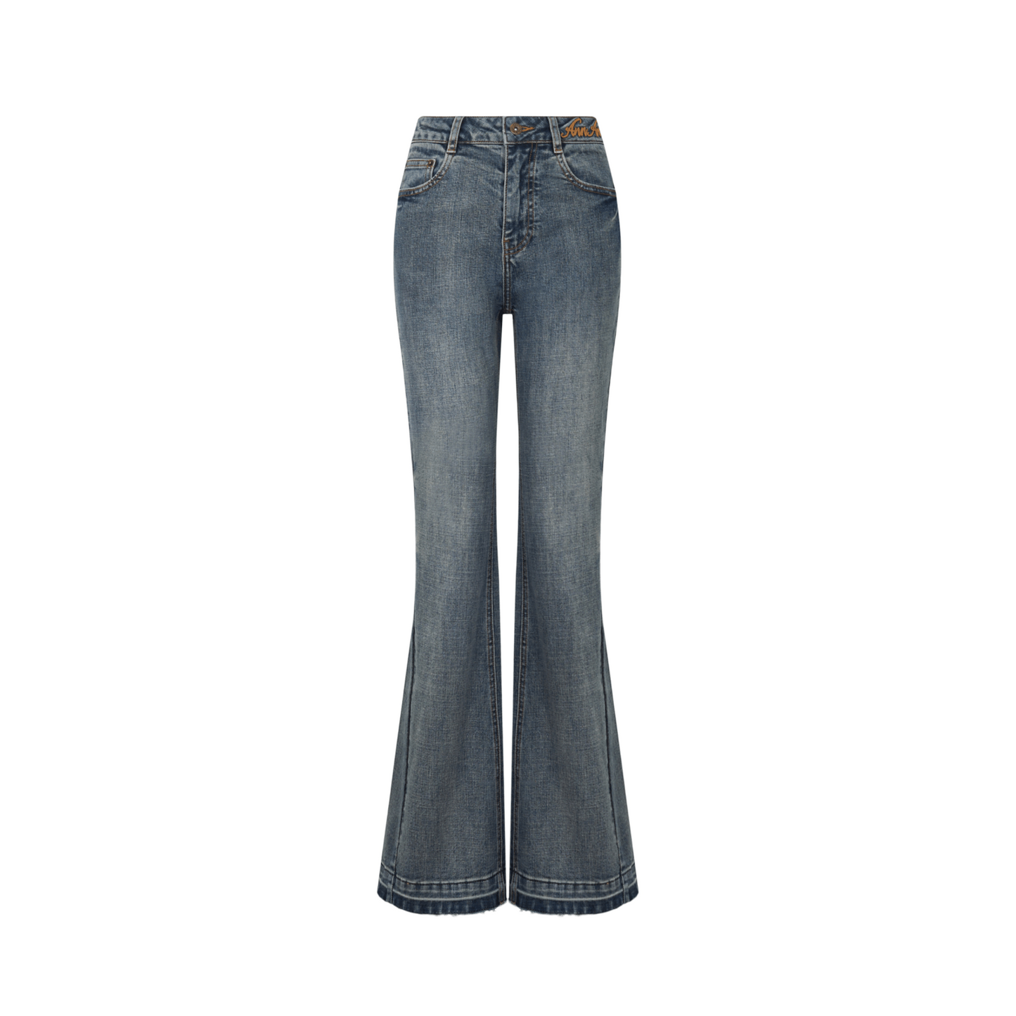 Ann Andelman Blue Mid-rise Washed Bootcut Jeans