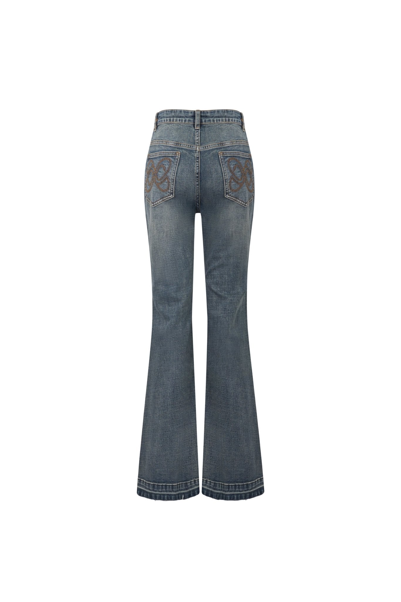 Ann Andelman Blue Mid-rise Washed Bootcut Jeans