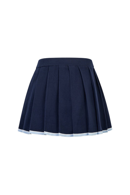 Ann Andelman Blue Patchwork Knit Midi Skirt