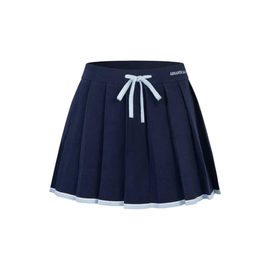 Ann Andelman Blue Patchwork Knit Midi Skirt