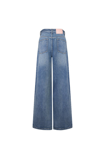 Ann Andelman Blue Ripped Straight-Leg Jeans