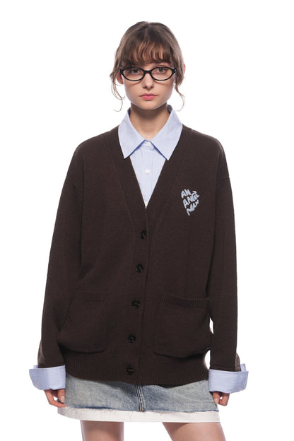 Ann Andelman Brown Faux Two-piece Knit Top With Patchwork Shirt