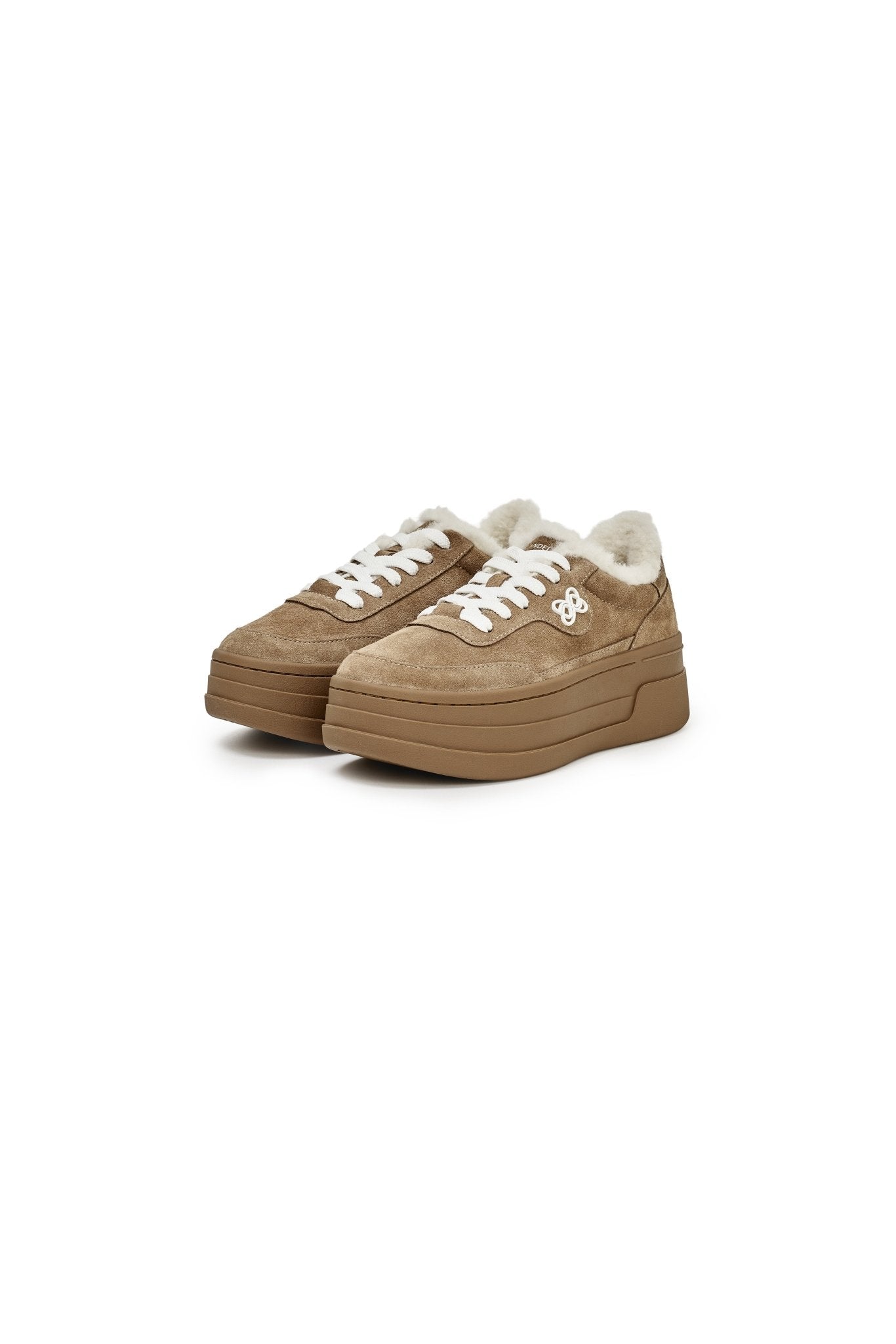 Ann Andelman Brown Fleece-lined Platform Sneakers