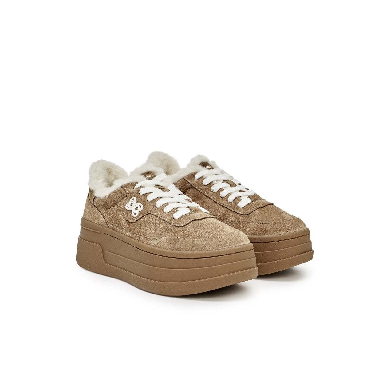 Ann Andelman Brown Fleece-lined Platform Sneakers