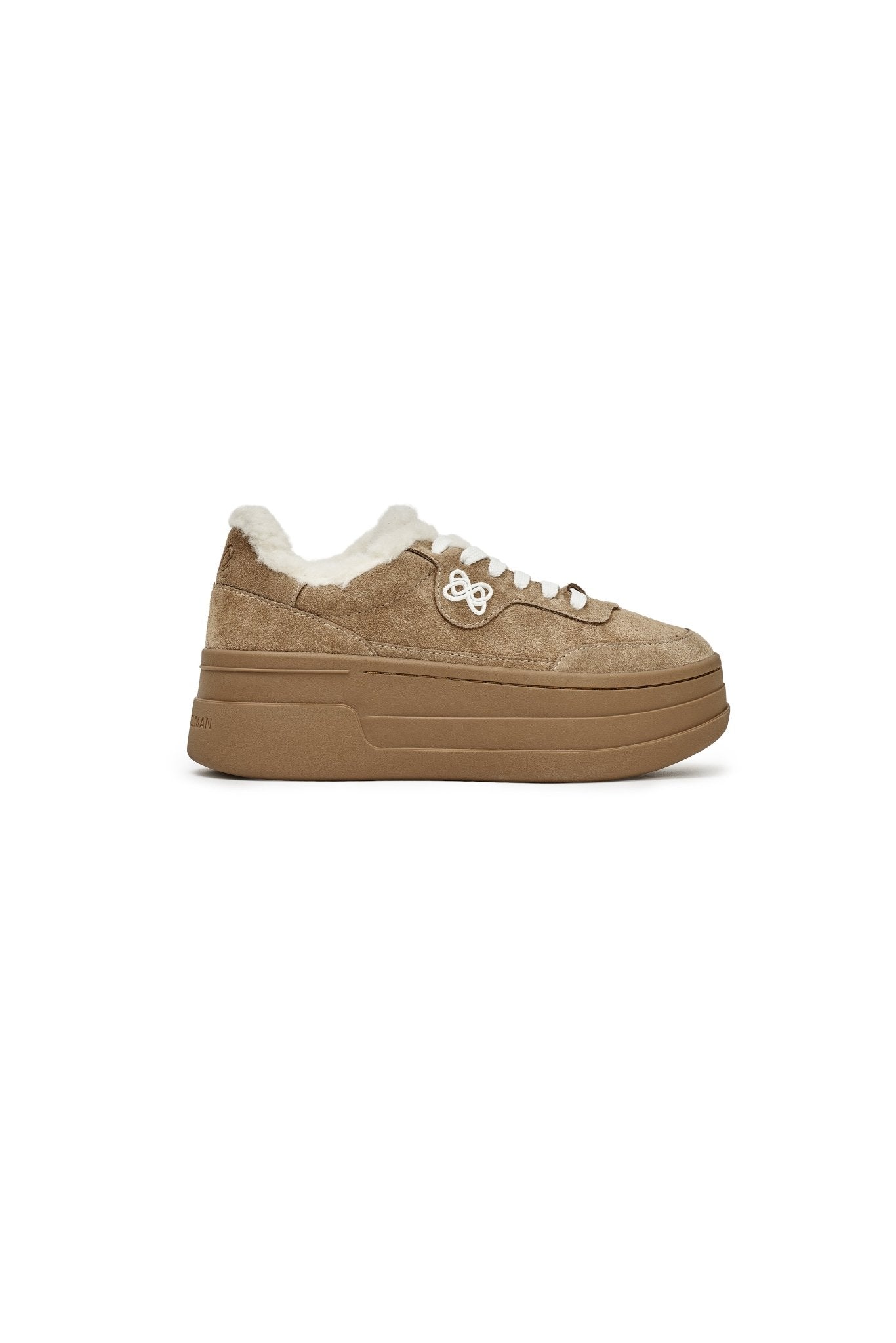 Ann Andelman Brown Fleece-lined Platform Sneakers