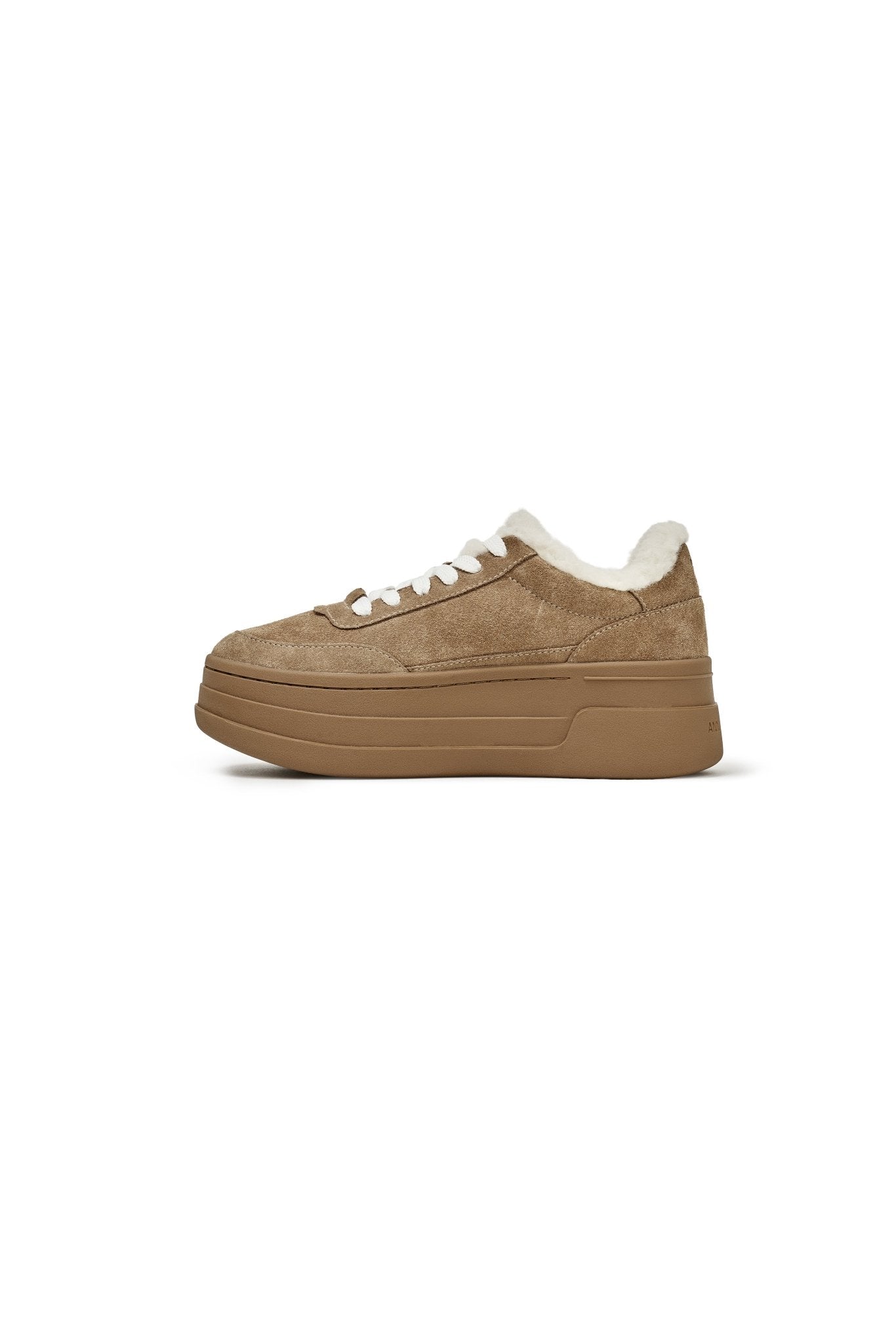 Ann Andelman Brown Fleece-lined Platform Sneakers