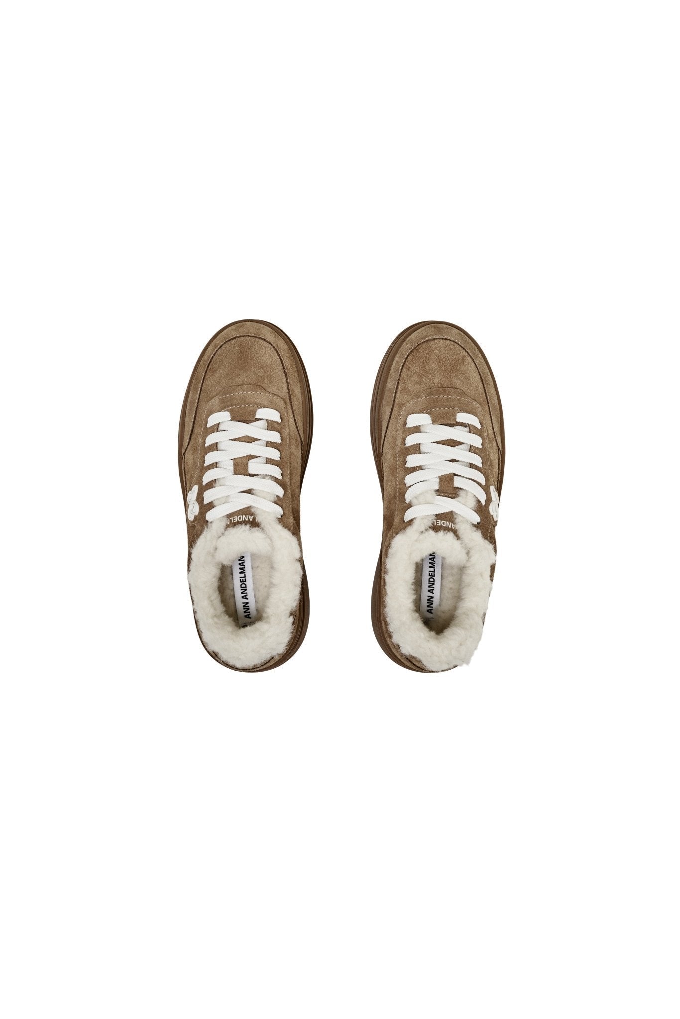 Ann Andelman Brown Fleece-lined Platform Sneakers