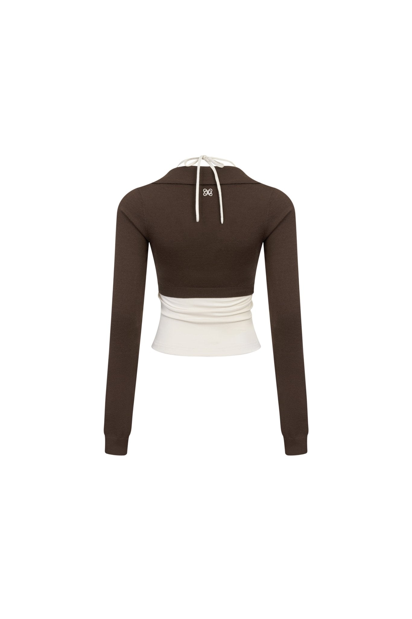 Ann Andelman Brown Knit Halter Neck Two-piece Set