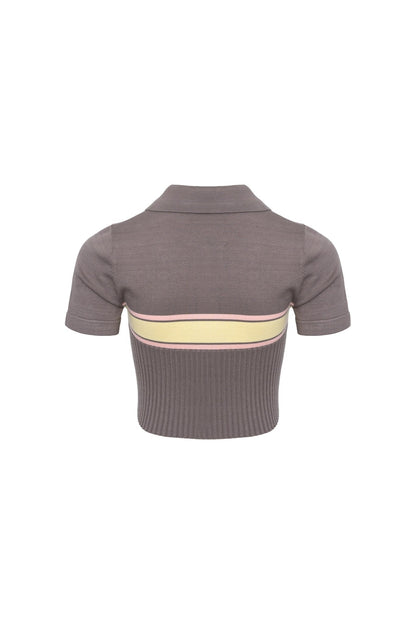 Ann Andelman Brown knitted Polo Shirt