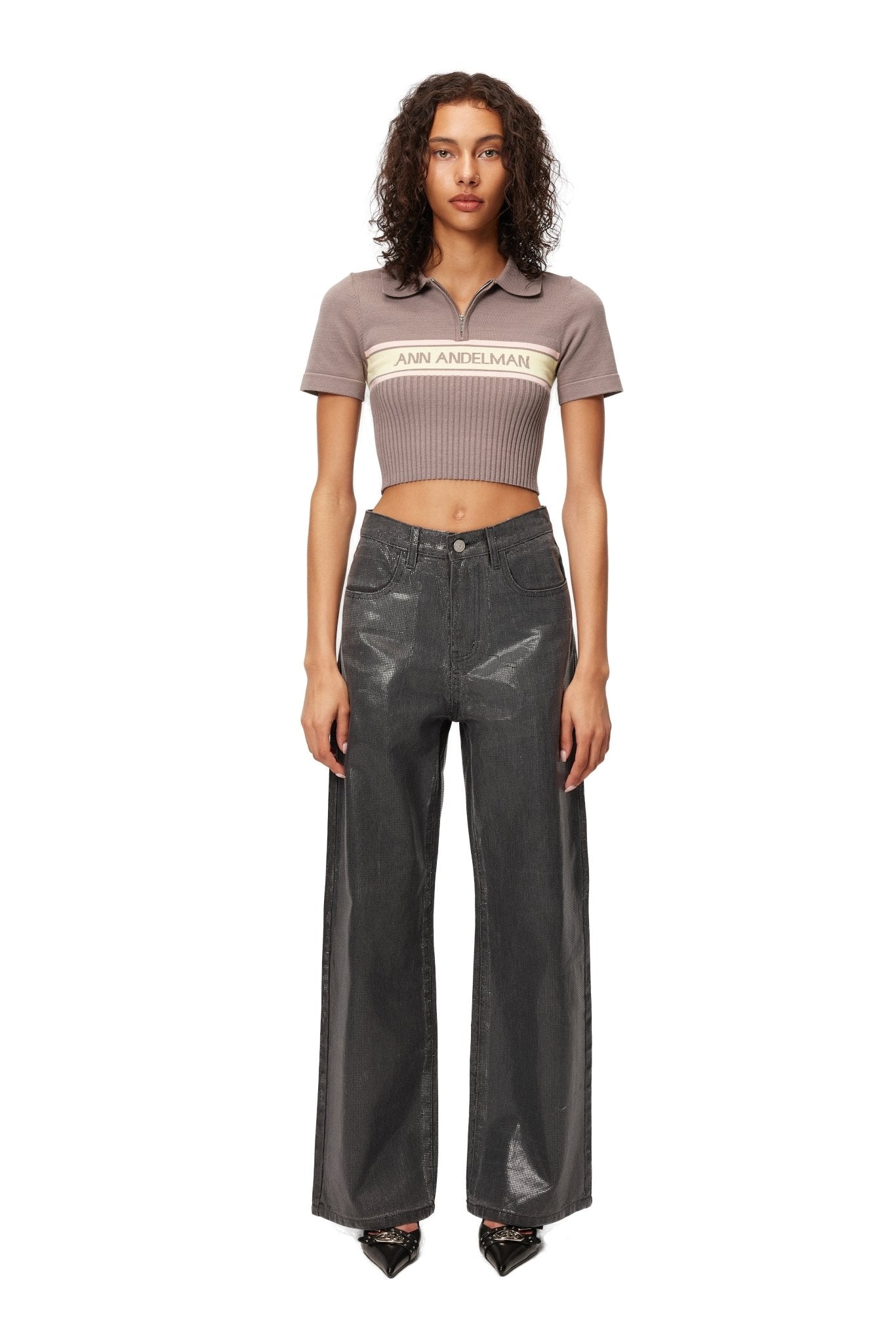 Ann Andelman Brown knitted Polo Shirt