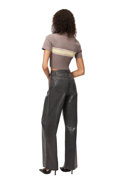 Ann Andelman Brown knitted Polo Shirt