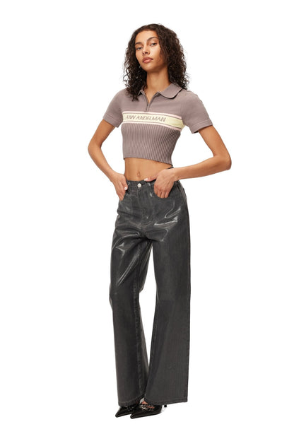 Ann Andelman Brown knitted Polo Shirt