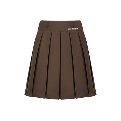 Ann Andelman Brown Pleated Midi Skirt