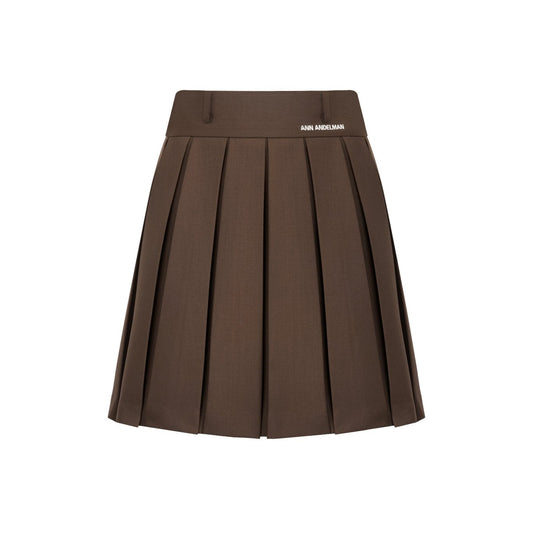 Ann Andelman Brown Pleated Midi Skirt
