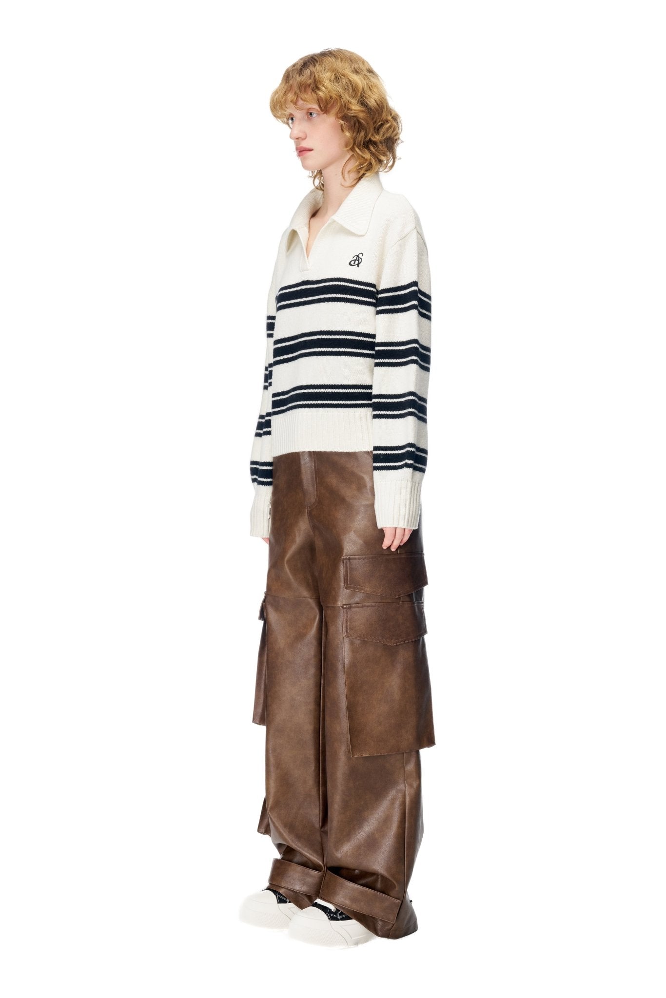 Ann Andelman Brown Washed Leather Pants