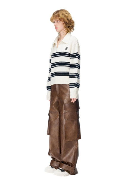 Ann Andelman Brown Washed Leather Pants