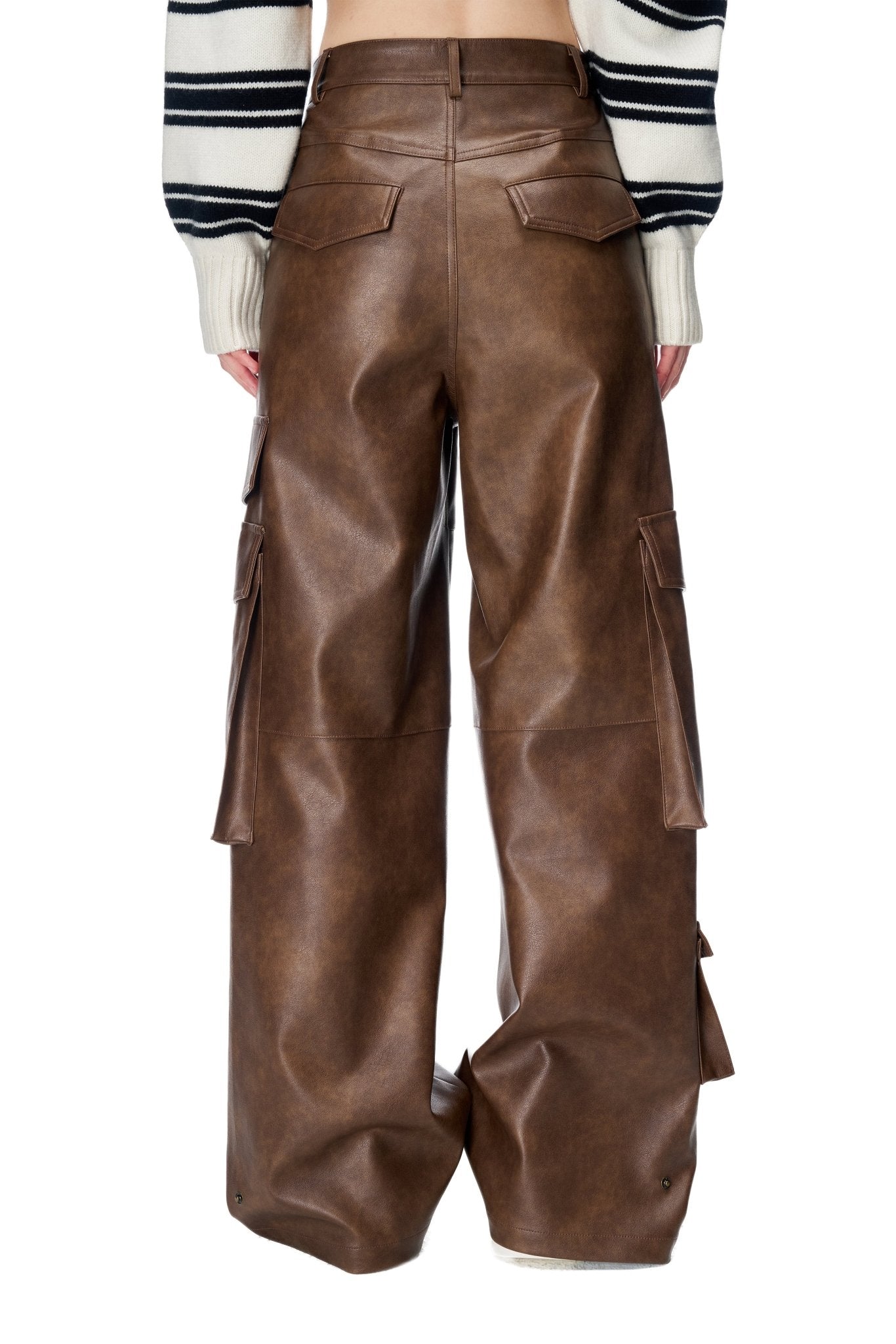Ann Andelman Brown Washed Leather Pants