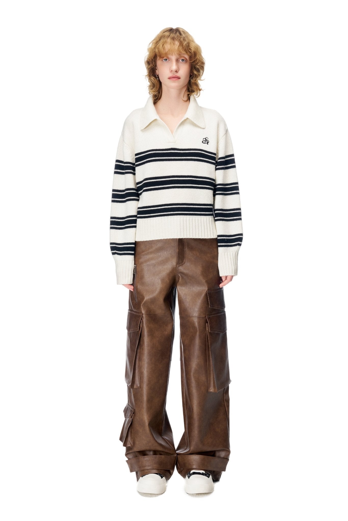 Ann Andelman Brown Washed Leather Pants