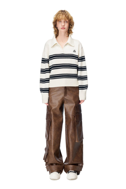 Ann Andelman Brown Washed Leather Pants