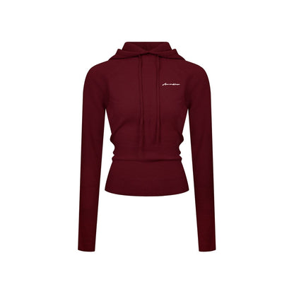 Ann Andelman Burgundy Wool Hooded Sweater