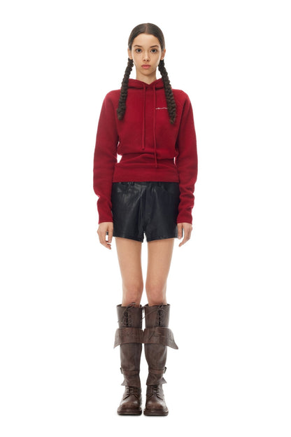 Ann Andelman Burgundy Wool Hooded Sweater