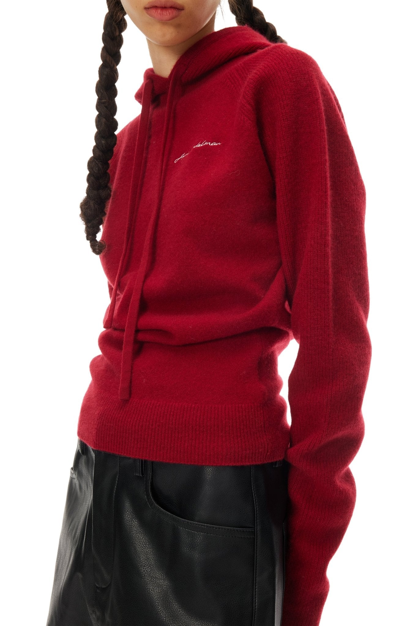 Ann Andelman Burgundy Wool Hooded Sweater