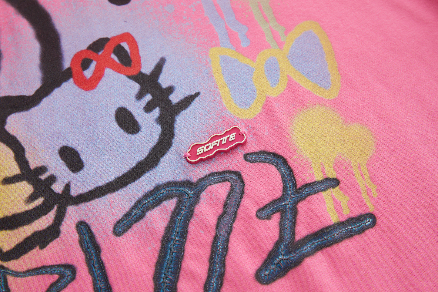 Sofitte Hello Kitty Graffiti Color Blocked Tee Pink