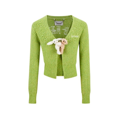 13DE MARZO Doozoo Cuddle Button Cardigan Green