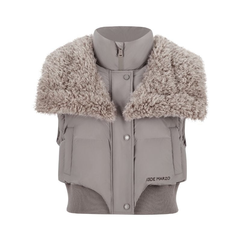 13DE MARZO Doozoo Detachable Short Down Jacket Grey