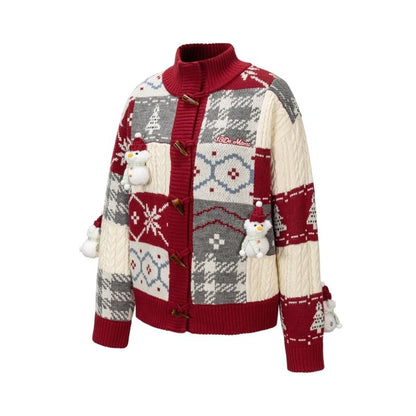 13DE MARZO Snowbear Christmas Cardigan Red