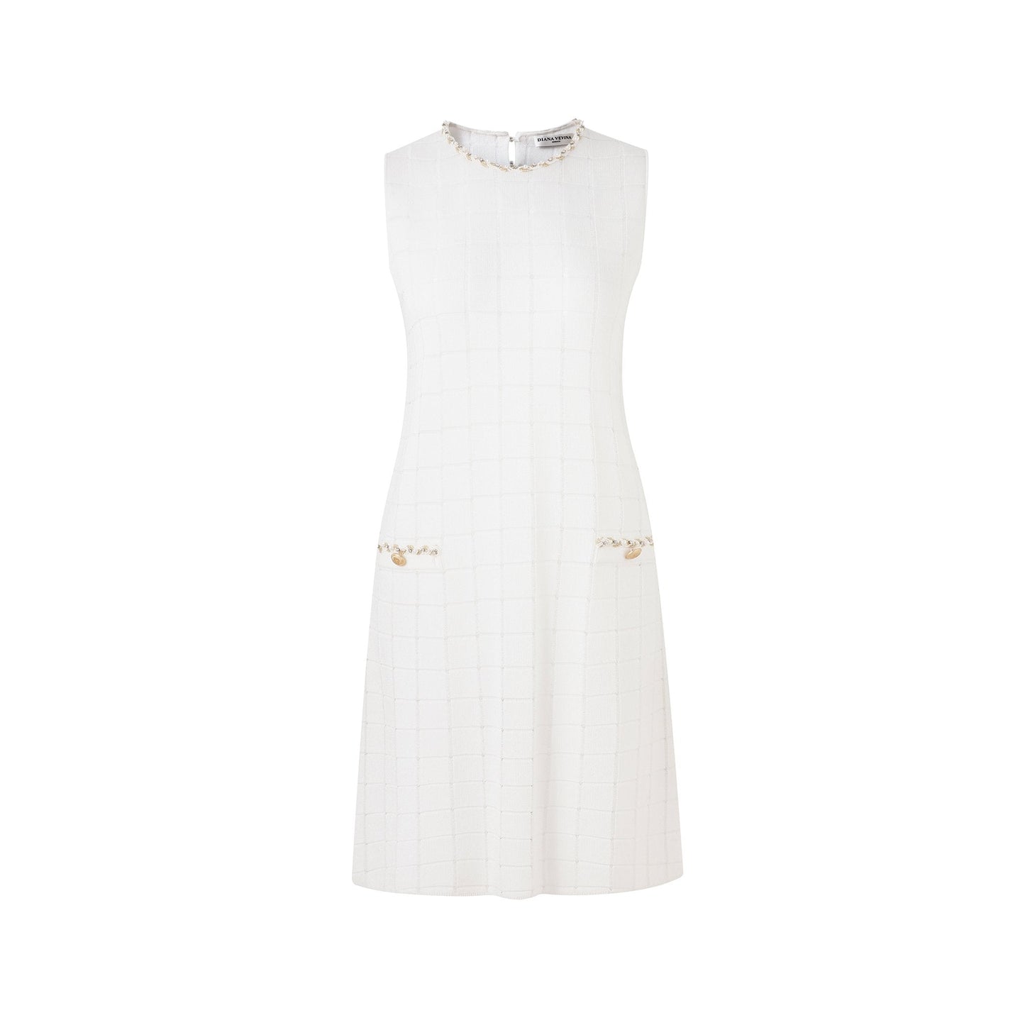 DIANA VEVINA Chambray Knit Dresses White