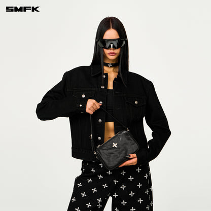 SMFK COMPASS BADGE Cross Badge Black Bag (Small)