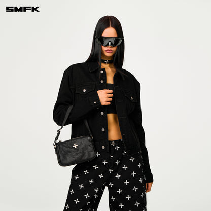 SMFK COMPASS BADGE Cross Badge Black Bag (Small)