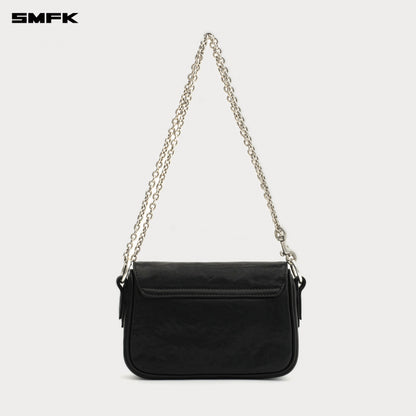 SMFK COMPASS BADGE Cross Badge Black Chain Bag (Small)