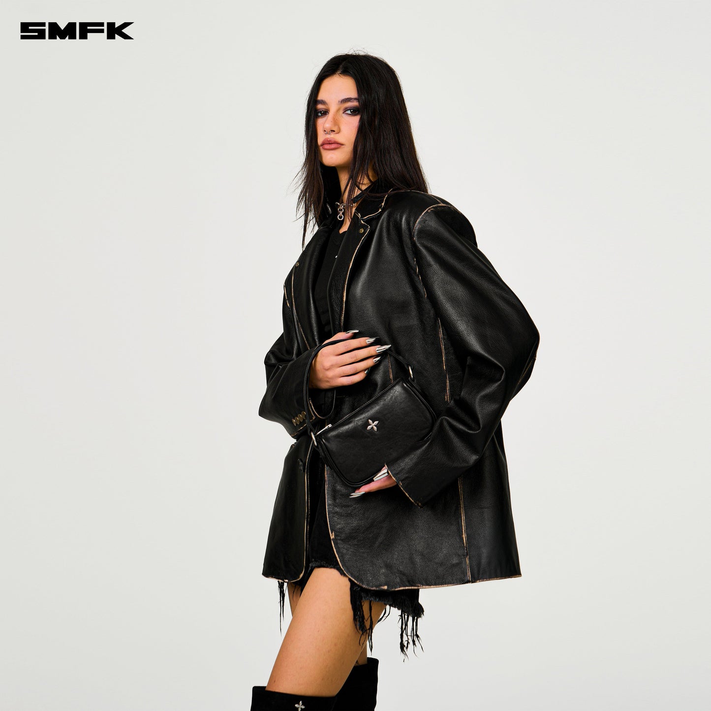 SMFK COMPASS BADGE Cross Black Bag (Small)