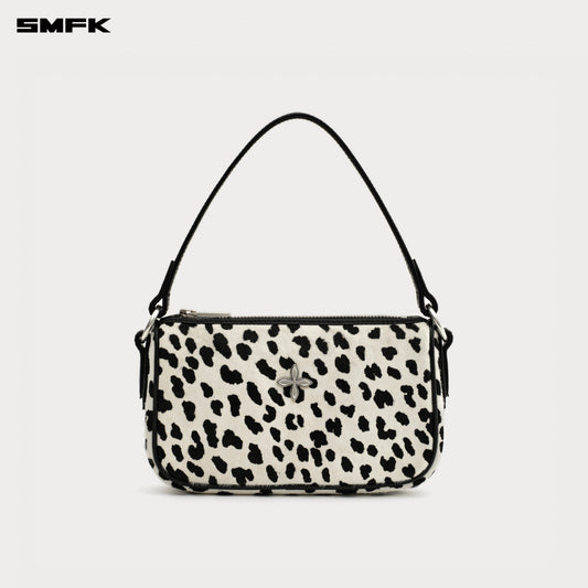 SMFK COMPASS BADGE Cross White Leopard Bag (Small)