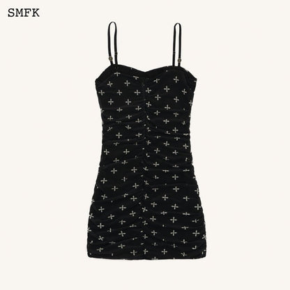 SMFK Compass Black Garden Hurricane Suspender Dress