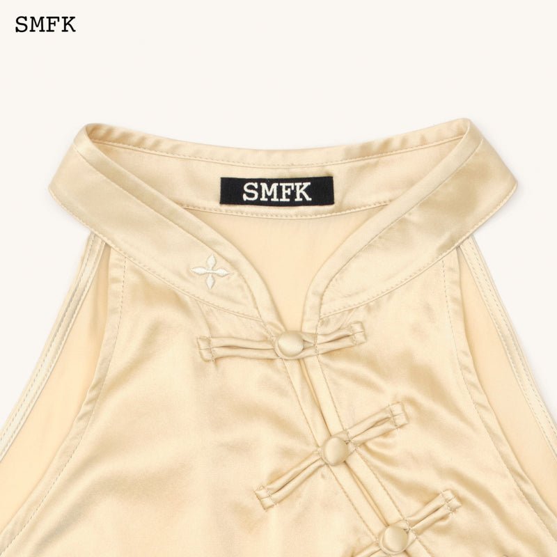 SMFK Compass Chinese Traditional Side-Breasted Silk Vest