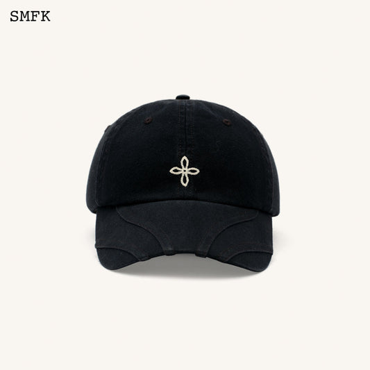 SMFK Compass Classic Cross Chain Baseball Cap In Black