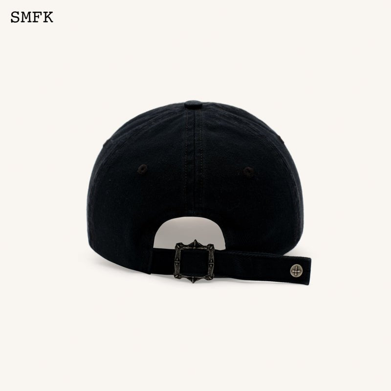 SMFK Compass Classic Cross Chain Baseball Cap In Black