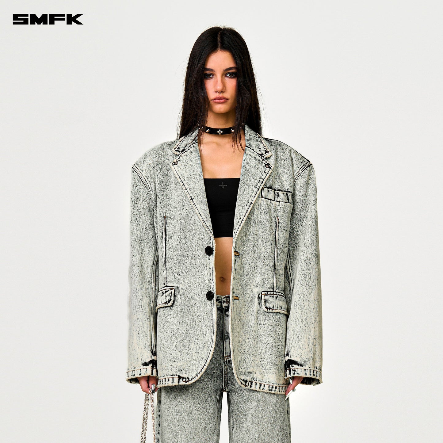 SMFK Compass Classic Cross Denim Suit White