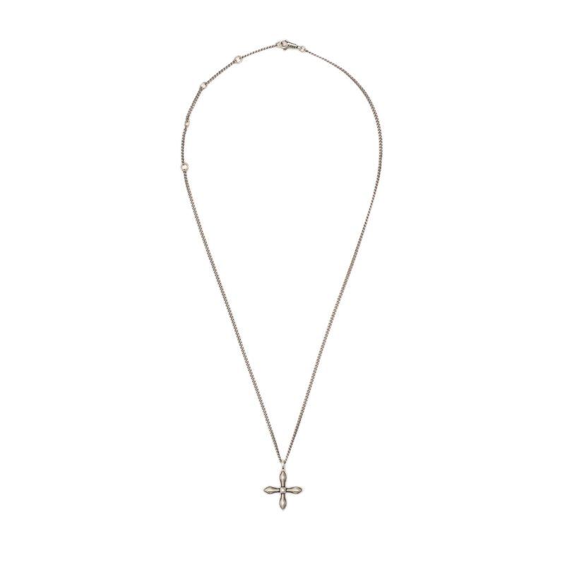 SMFK Compass Classic Cross Necklace Antique Silver