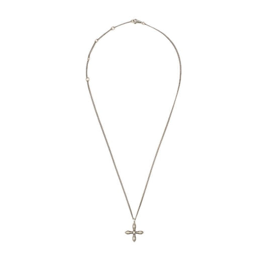 SMFK Compass Classic Cross Necklace Antique Silver