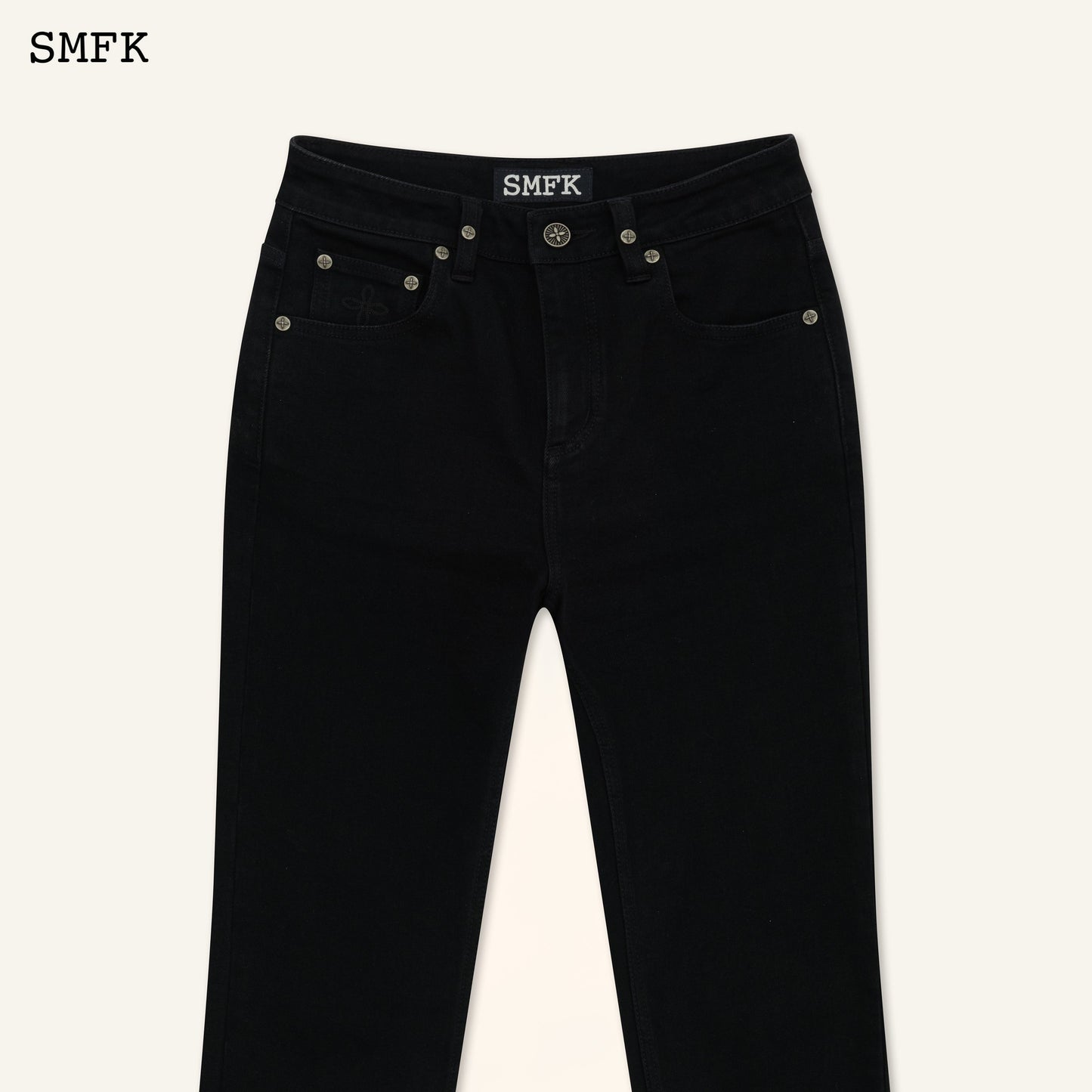 SMFK Compass Classic Horseshoe Flared Jeans Black