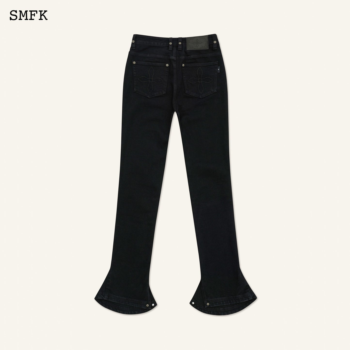 SMFK Compass Classic Horseshoe Flared Jeans Black